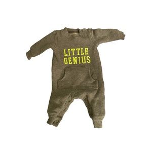 Carter's Newborn Gray “ Little Genius” Knit Onesie One Piece Sleeper